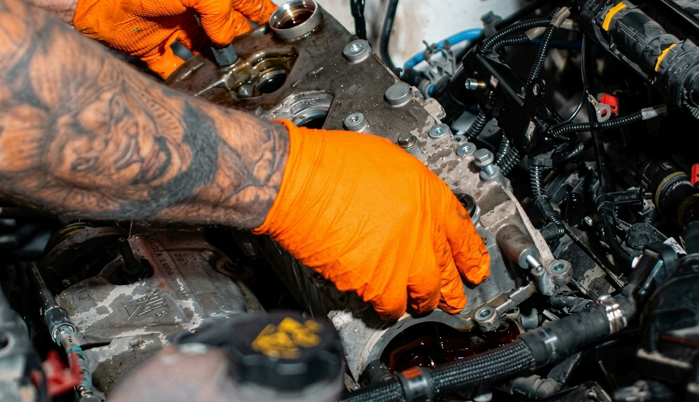 Trabalho mecânico num motor na WS Oficina Auto